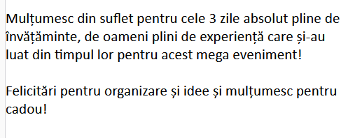 Testimonial participanți eveniment Money 360 - 11