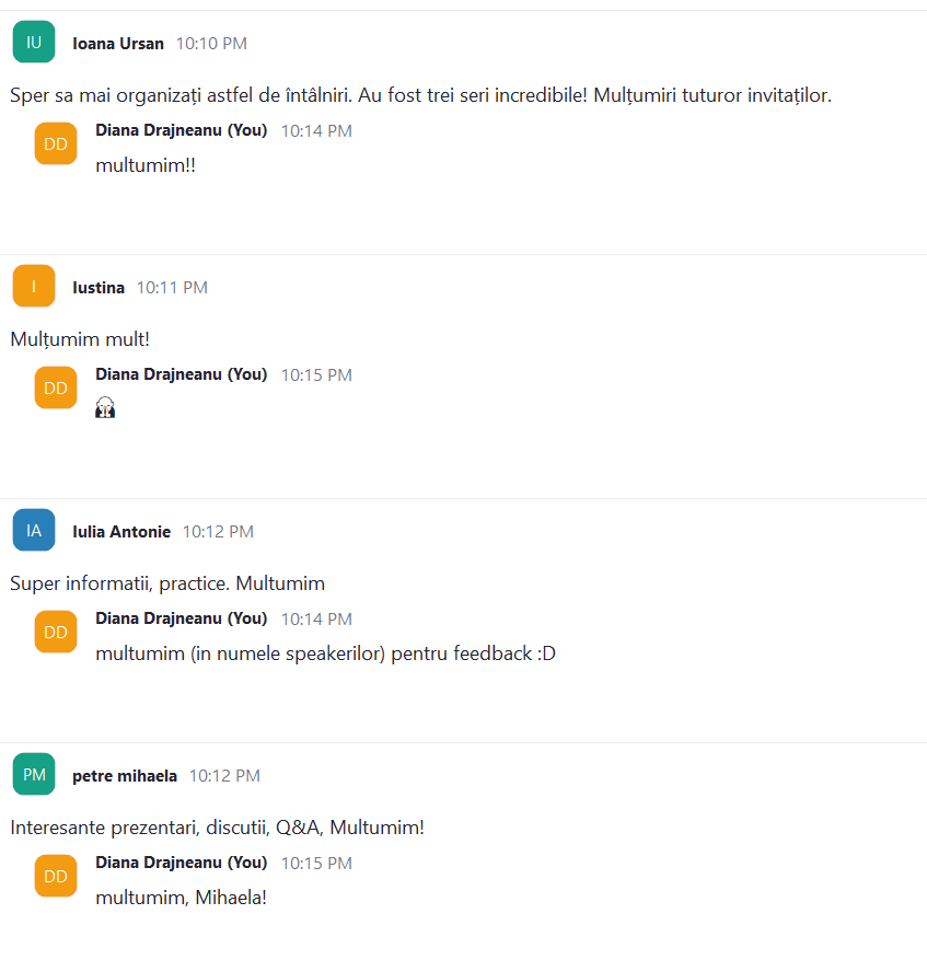 Testimonial participanți eveniment Money 360 - 15