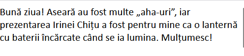 Testimonial participanți eveniment Money 360 - 16