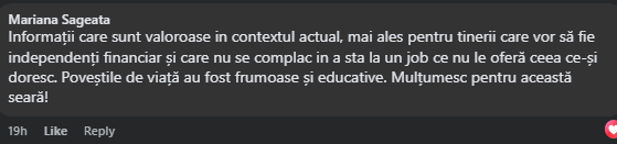 Testimonial participanți eveniment Money 360 - 25